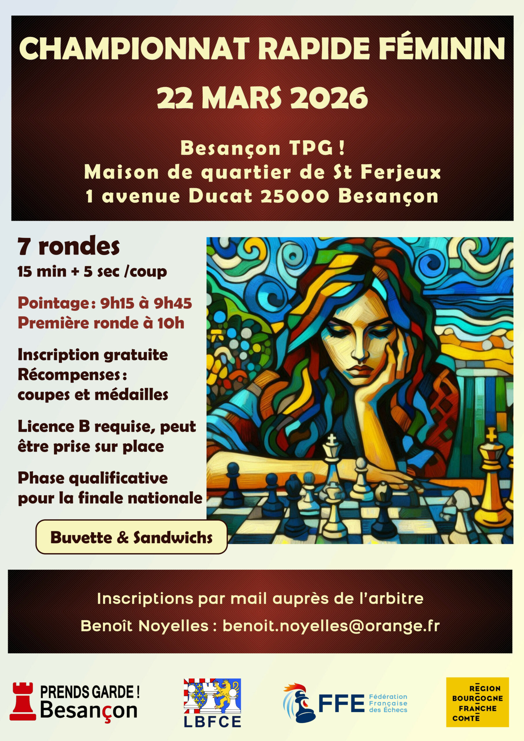 Championnat de Rapide Féminin @ Maison de Quartier de Saint-Ferjeux